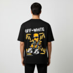 OFF-WHITE Inspired Drop Shoulder T-Shirt – Cartoon Streetwear Oversized Tee - Image 2