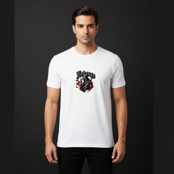 Design white 1a Revenge Reaper Graphic T-Shirt – Gothic Rock Streetwear Tee in White