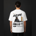 Rising JDM Nissan Skyline Drop Shoulder T-Shirt – White - Image 2